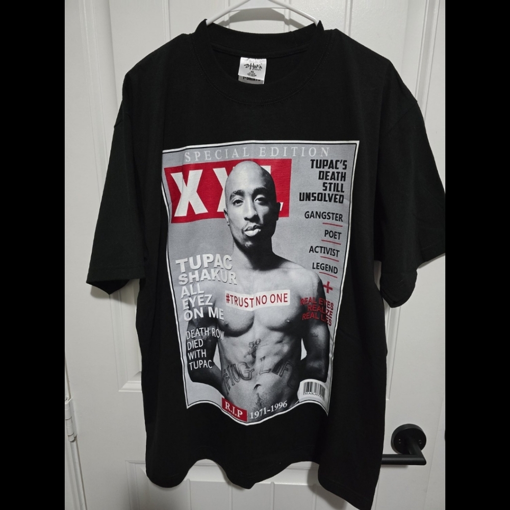 Shaka Wear Tupac magazine shirt NEW XL black super max heavyweight